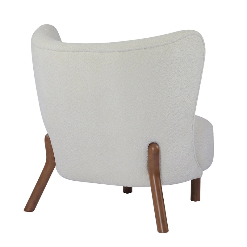 Modern Armless Accent Chair with Boucle Fabric and Solid Wood Frame