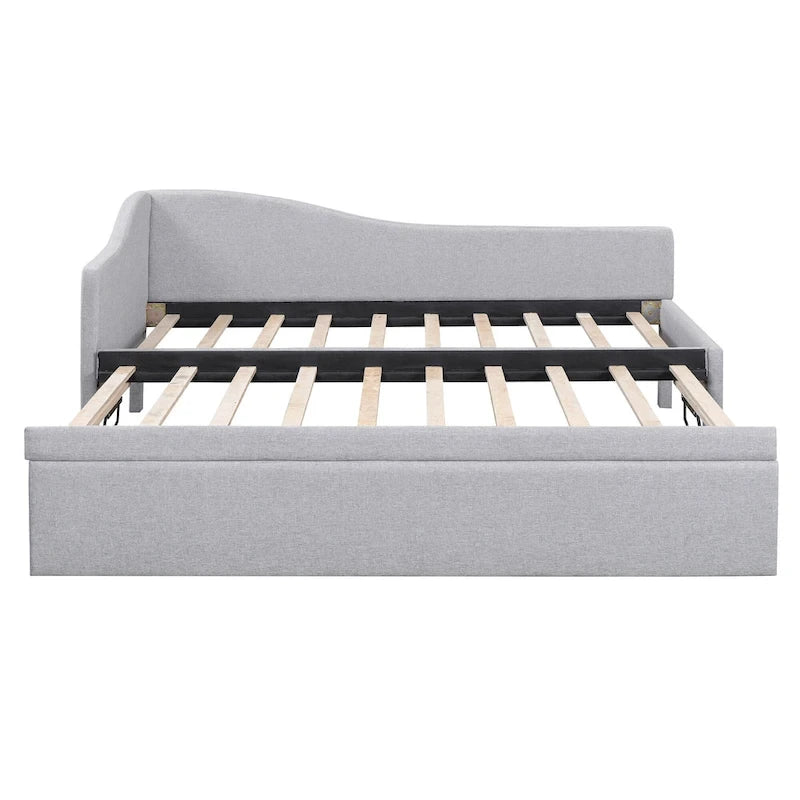 Twin L-Shaped Daybed with Pop-Up Trundle