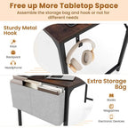 Modern 60" Computer Desk with Built-in Charging Station, Storage Bag & Hook