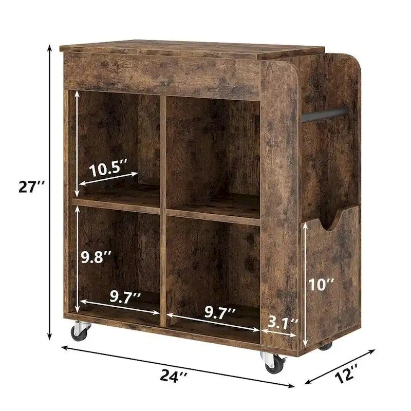 Side Table with Storage - 3 Tier Storage Shelf, Ideal for Small Spaces