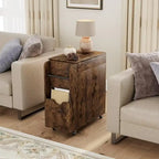 Side Table with Storage - 3 Tier Storage Shelf, Ideal for Small Spaces