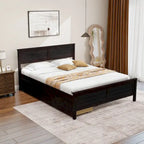 Full Size Wooden Bed Frame with 2 Under-Bed Storage Drawers