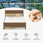 Full Size Wooden Bed Frame with 2 Under-Bed Storage Drawers