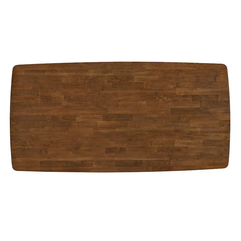 78" Oak Top Dining Table with Unique Interlocking Base