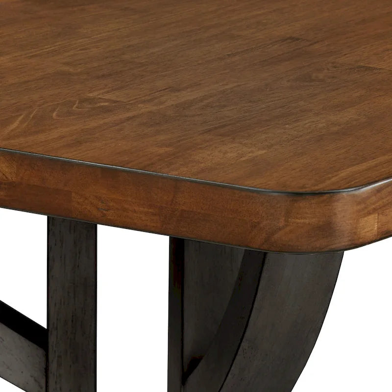 78" Oak Top Dining Table with Unique Interlocking Base