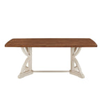 78" Oak Top Dining Table with Unique Interlocking Base