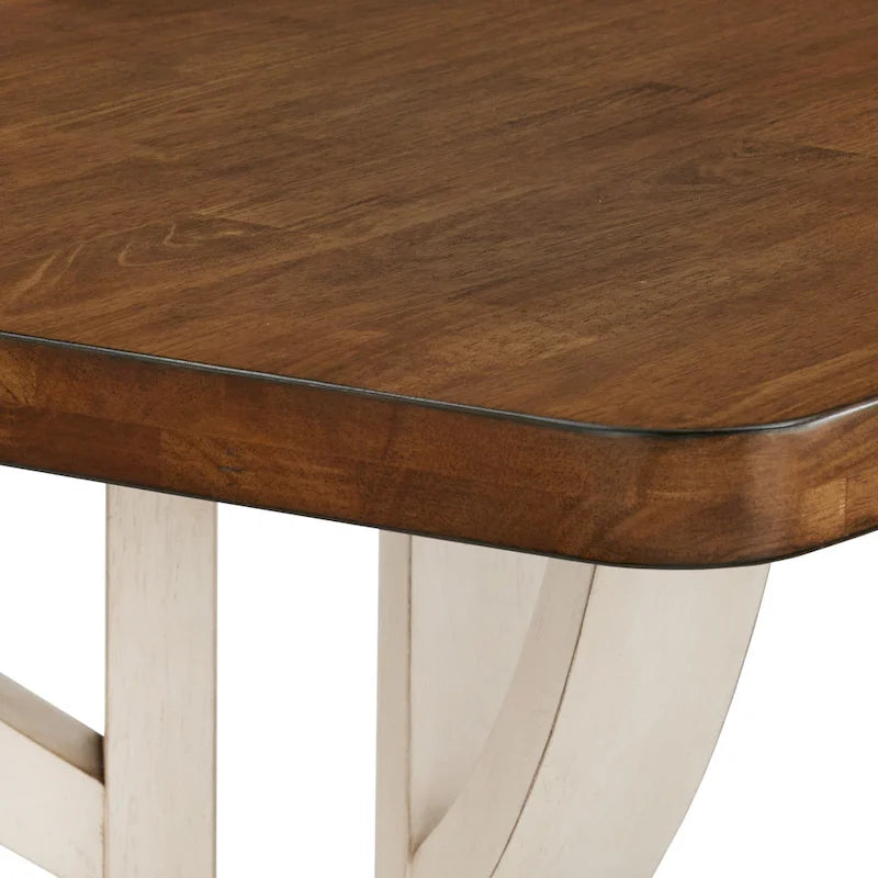78" Oak Top Dining Table with Unique Interlocking Base