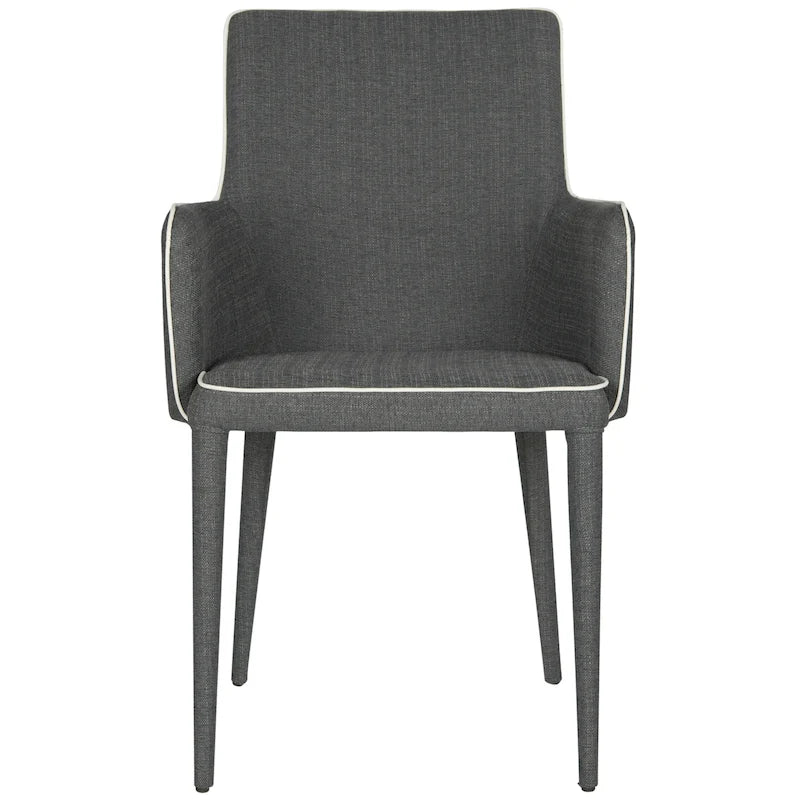 Mid-Century Modern White Dining Arm Chair – Upholstered & Stylish