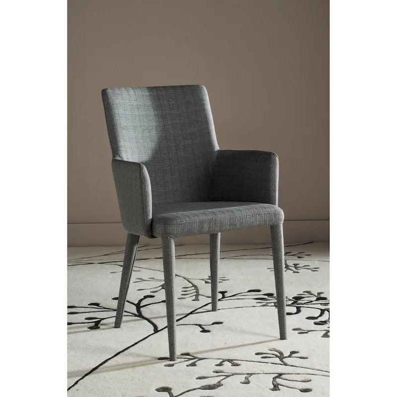 Mid-Century Modern White Dining Arm Chair – Upholstered & Stylish