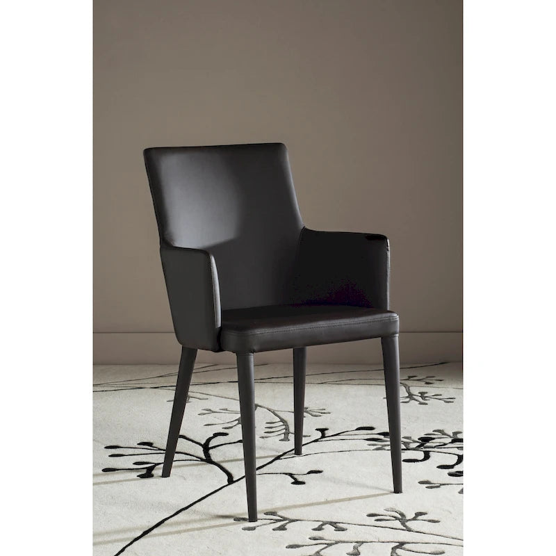 Mid-Century Modern White Dining Arm Chair – Upholstered & Stylish