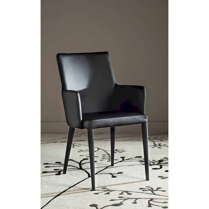 Mid-Century Modern White Dining Arm Chair – Upholstered & Stylish