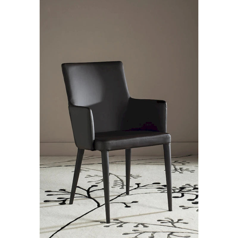 Mid-Century Modern White Dining Arm Chair – Upholstered & Stylish