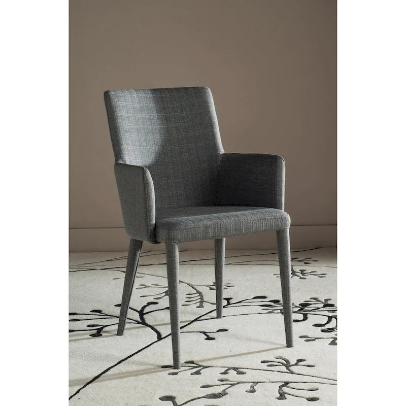 Mid-Century Modern White Dining Arm Chair – Upholstered & Stylish