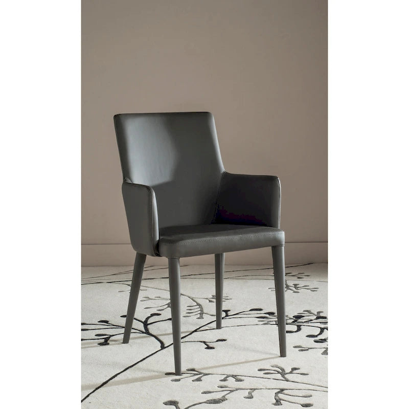 Mid-Century Modern White Dining Arm Chair – Upholstered & Stylish