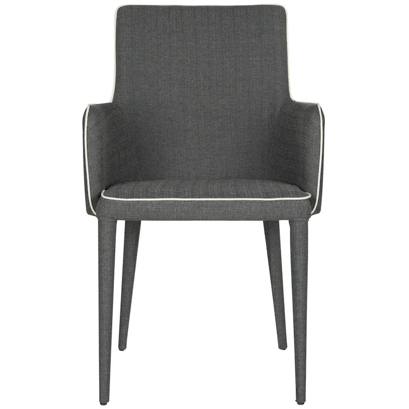Mid-Century Modern White Dining Arm Chair – Upholstered & Stylish