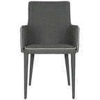 Mid-Century Modern White Dining Arm Chair – Upholstered & Stylish