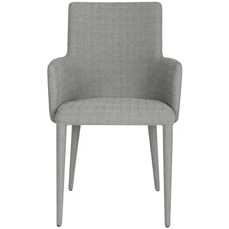 Mid-Century Modern White Dining Arm Chair – Upholstered & Stylish