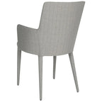 Mid-Century Modern White Dining Arm Chair – Upholstered & Stylish