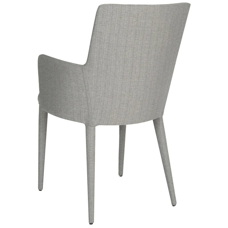 Mid-Century Modern White Dining Arm Chair – Upholstered & Stylish