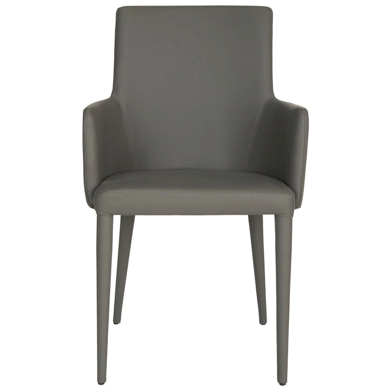 Mid-Century Modern White Dining Arm Chair – Upholstered & Stylish