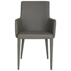 Mid-Century Modern White Dining Arm Chair – Upholstered & Stylish