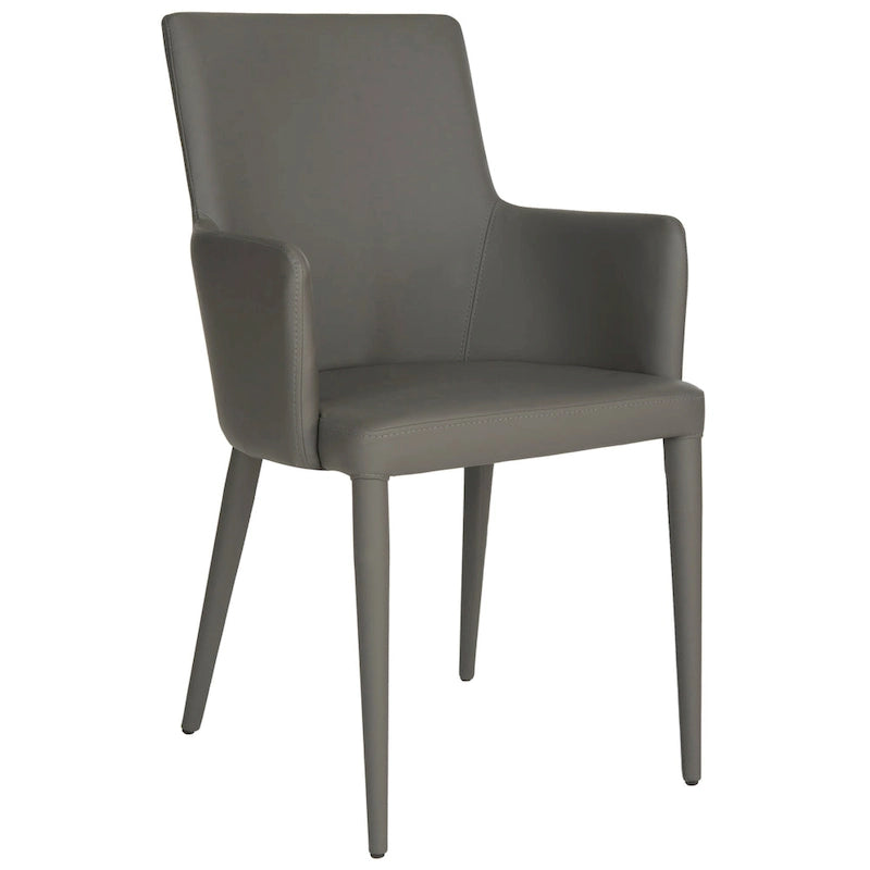 Mid-Century Modern White Dining Arm Chair – Upholstered & Stylish