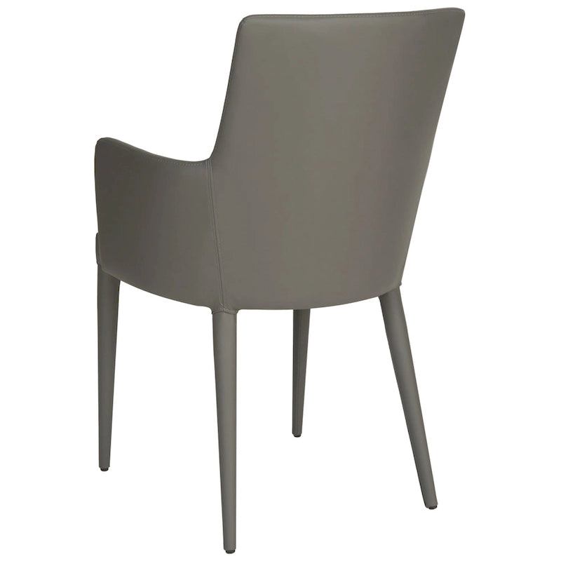 Mid-Century Modern White Dining Arm Chair – Upholstered & Stylish