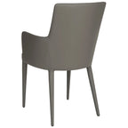 Mid-Century Modern White Dining Arm Chair – Upholstered & Stylish