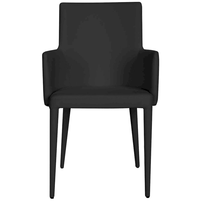 Mid-Century Modern White Dining Arm Chair – Upholstered & Stylish