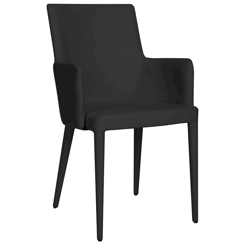 Mid-Century Modern White Dining Arm Chair – Upholstered & Stylish