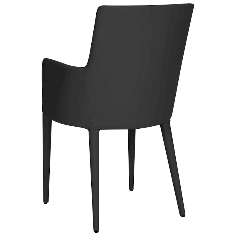 Mid-Century Modern White Dining Arm Chair – Upholstered & Stylish