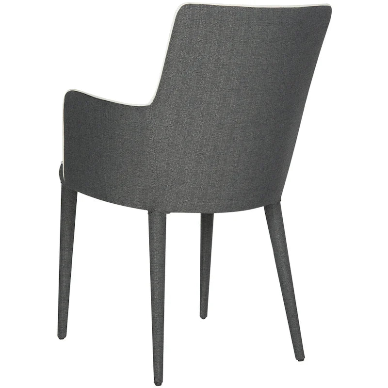 Mid-Century Modern White Dining Arm Chair – Upholstered & Stylish