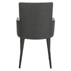 Mid-Century Modern White Dining Arm Chair – Upholstered & Stylish