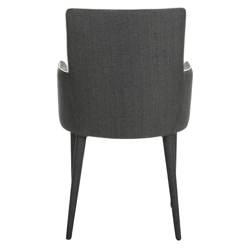 Mid-Century Modern White Dining Arm Chair – Upholstered & Stylish