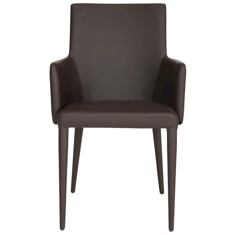 Mid-Century Modern White Dining Arm Chair – Upholstered & Stylish