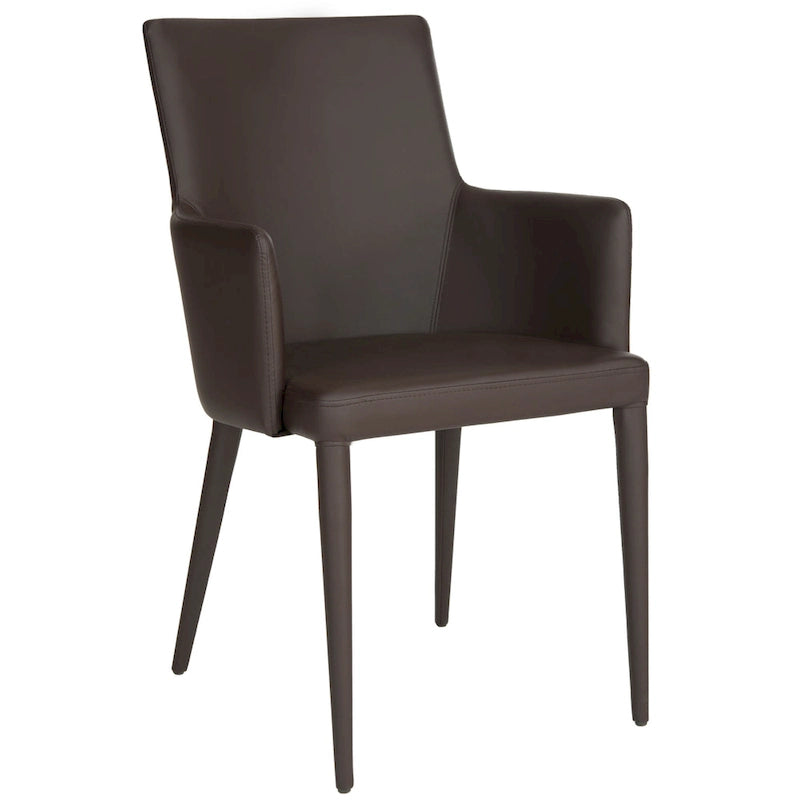 Mid-Century Modern White Dining Arm Chair – Upholstered & Stylish