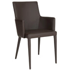 Mid-Century Modern White Dining Arm Chair – Upholstered & Stylish