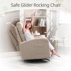 Modern Upholstered Swivel Glider Rocking Chair for Nursery