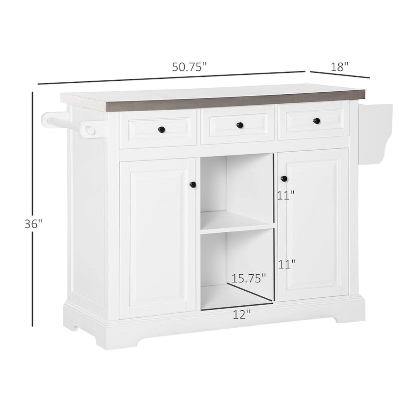 Rolling Kitchen Island With Storage(no include stool)