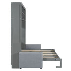 Queen Size Convertible Murphy Bed And Sofa - Space-Saving 2-in-1 Design with Integrated Storage, Dual-Piston Mechanism