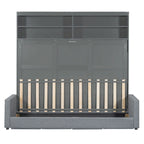 Queen Size Convertible Murphy Bed And Sofa - Space-Saving 2-in-1 Design with Integrated Storage, Dual-Piston Mechanism