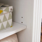 66" White TV Stand with Large Cabinet & Adjustable Shelves for TVs Up to 65"