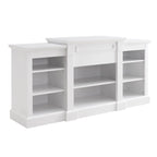 66" White TV Stand with Large Cabinet & Adjustable Shelves for TVs Up to 65"