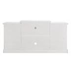 66" White TV Stand with Large Cabinet & Adjustable Shelves for TVs Up to 65"