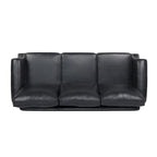 Modern 80" Faux Leather 3-Seater Sofa, Nailhead Trim & Birch Wood Legs