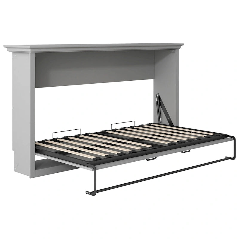 Twin Space-Saving Folding Murphy Bed with Metal Frame and Pine Slats
