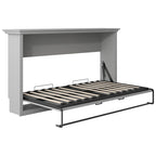 Twin Space-Saving Folding Murphy Bed with Metal Frame and Pine Slats