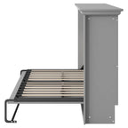 Twin Space-Saving Folding Murphy Bed with Metal Frame and Pine Slats