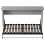 Twin Space-Saving Folding Murphy Bed with Metal Frame and Pine Slats