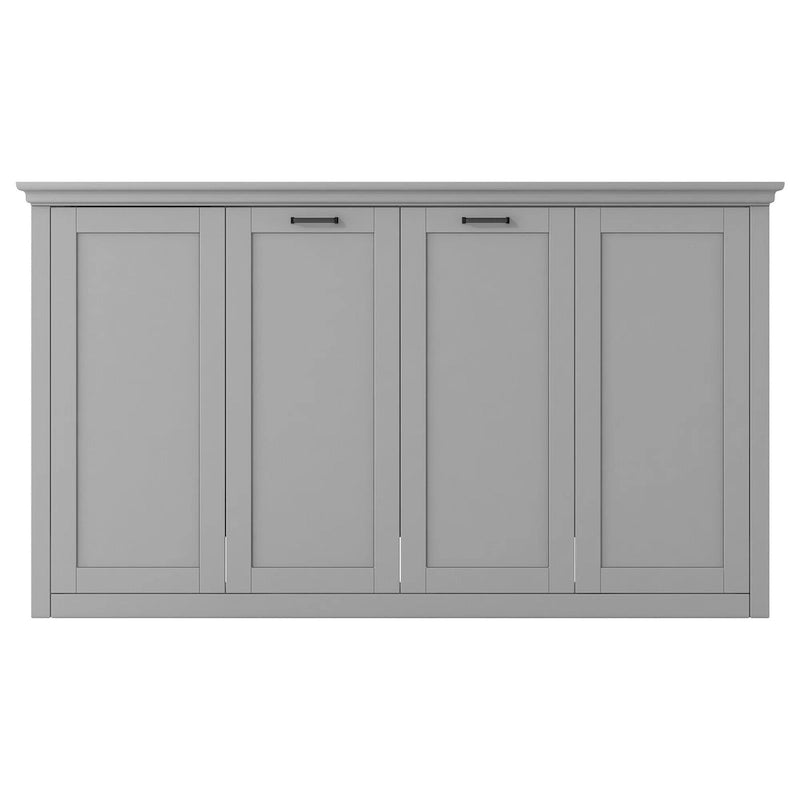 Twin Space-Saving Folding Murphy Bed with Metal Frame and Pine Slats